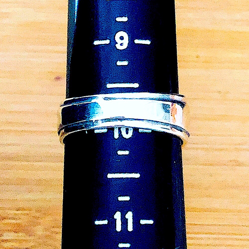 $564  14K White Gold & Fire Opal Estate Navajo Wedding Ring  Size 9 & 3/4  14K - Picture 8 of 8